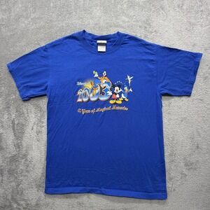 Vintage Disneyland Resort Shirt Mens L Blue 2003 Magical Memories Mickey 2000s